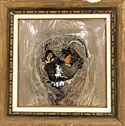 Adolf Frohner, untitled (401), 1963, 53 x 52 cm, mattress, transparent film painted over in frame