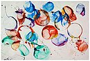 Jiri Dokoupil, Bubbles on White, 2022, 60 x 90 cm, Pigmentdruck auf Bütten, mit gerissenen Kanten, Auflage 35 Stück