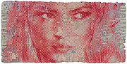 Red Power of Change, Sculptural Dot Painting on recycled materials, 100 x 200 cm