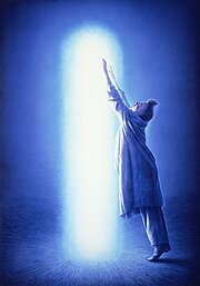Gottfried Helnwein, Johannisfeuer, 1976, approx. 210 x 148 cm, watercolour on cardboard on wood