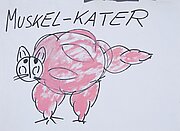 Poier Alf, Muskel-Kater, 1999, 44 x 60 cm, Permanent Marker, acrylic on paper