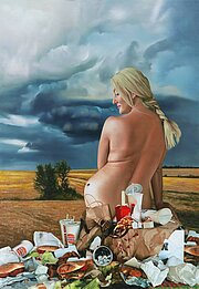 Hill Lilli, Picknick, 2021, 160 x 110 cm, oil on canvas